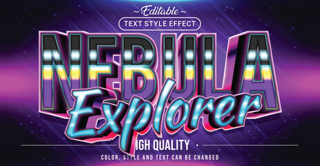 Editable text style effect - Nebula Explorer text style theme.