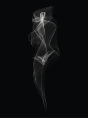 Abstract smoke shaped like a beautiful woman, vector illustration and design.