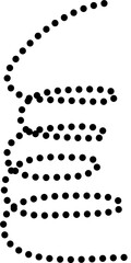 Spiral dotted lines symbol. Design element