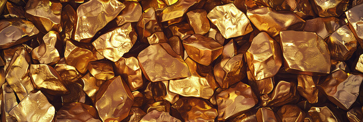 a pile of gold nuggets background, generative AI