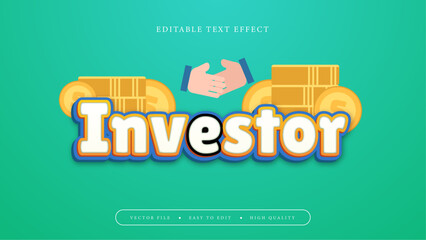 Green white and yellow investor 3d editable text effect - font style