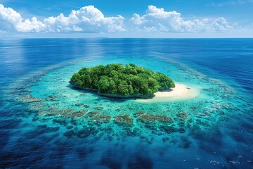 A deserted beautiful island in the ocean.