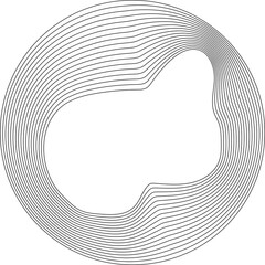 Circle with dynamic wave line suitable for design