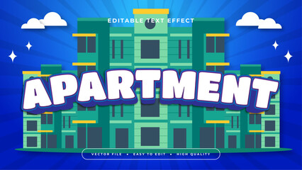 White green and blue apartment 3d editable text effect - font style