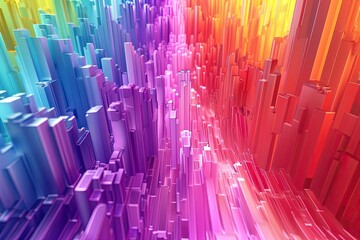 Obraz premium A stunning 3D render of an abstract multicolor spectrum