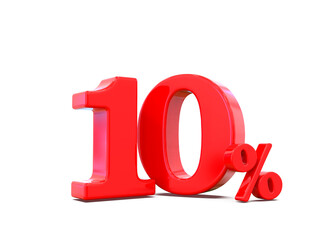 10 Percent Discount Sale Off  Red Number