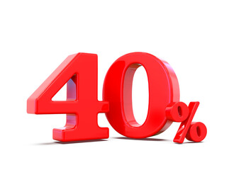 45 Percent Discount Sale Off  Red Number