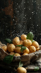 Beautiful presentation of Potatoes, hyperrealistic food photography