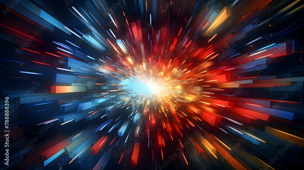 Wall mural digital technology futuristic point explosion abstract pattern poster web page ppt background