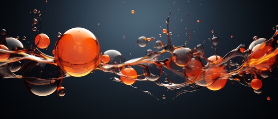 3D minimalist oil bubbles bursting, symbolizing market bubbles,