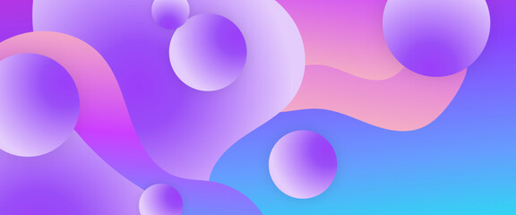 Purple violet blue and pink vector abstract banner with simple geometric shapes. For cover design, book design, poster, cd cover, flyer, website backgrounds or advertising