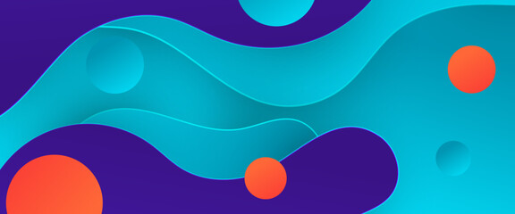 Orange and blue vector gradient abstract banner with shapes elements. For background presentation, background, wallpaper, banner, brochure, web layout, and cover