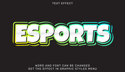 Esports text effect template in 3d style
