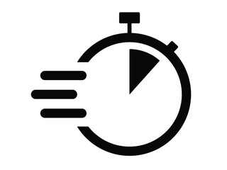 Shortest time limit stopwatch vector icon black and white set material.