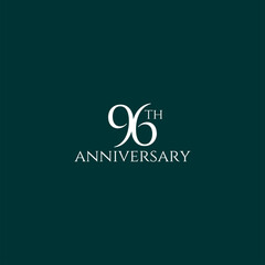 Fototapeta na wymiar 96th logo design, 96th anniversary logo design, vector, symbol, icon