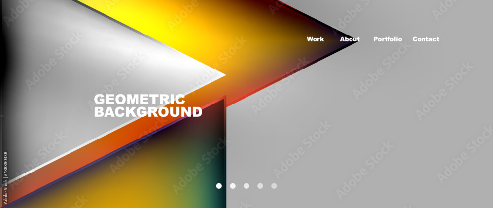 Poster a geometric background featuring a triangle in the center, surrounded by rectangles, circles, and va