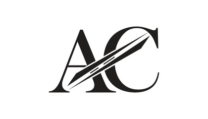 ac letter logo design template elements. ac vector letter logo design.