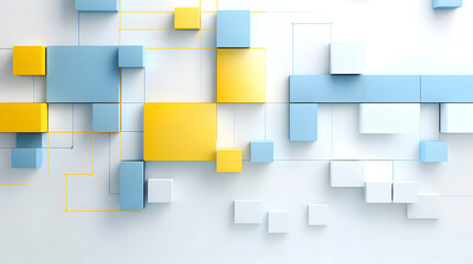 Digital technology abstract blue yellow modern business graphic poster web page PPT background