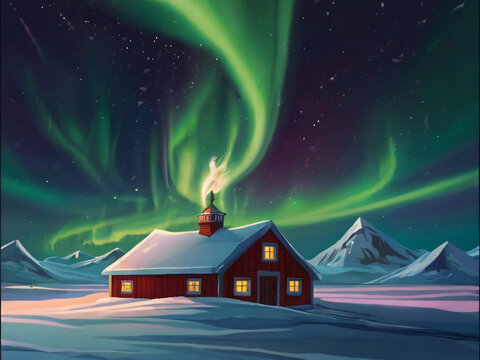 house in the northern light