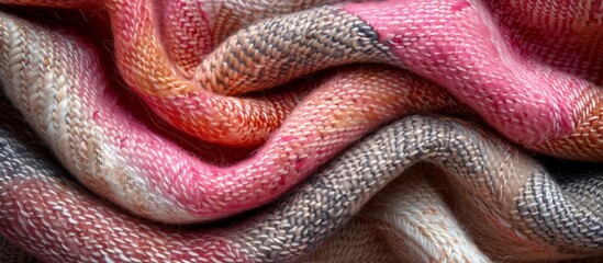 Assorted vivid woolen knitted fabrics of different shades and textures stacked together, creating a vibrant display