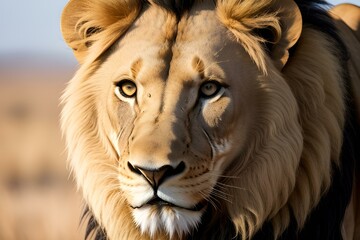 closeup of a lion