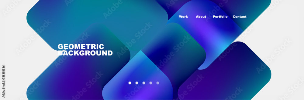 Poster A vibrant Azure and Electric blue abstract background with geometric shapes inspired by the Sky. Includes Magenta accents and triangle graphics for a bold and modern look