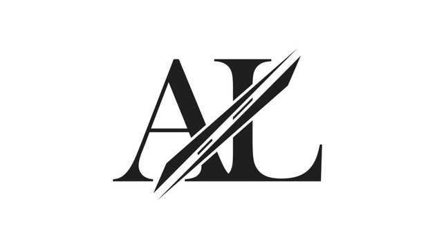 al letter logo design template elements. al vector letter logo design.