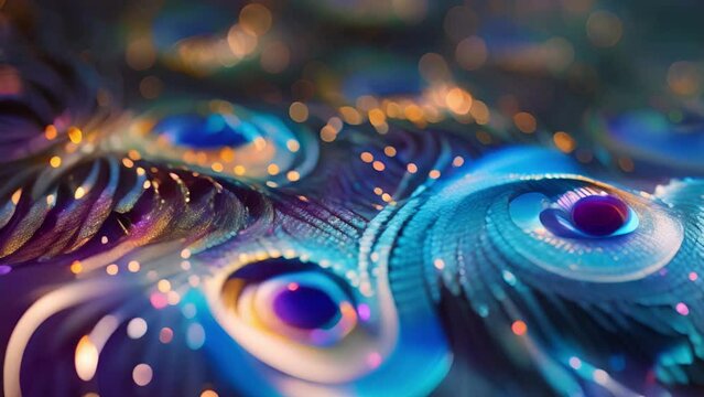 Peacock feathers with a beautiful bokeh background