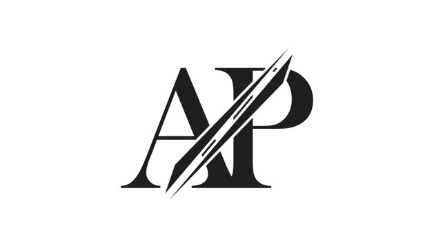 ap letter logo design template elements. ap vector letter logo design.