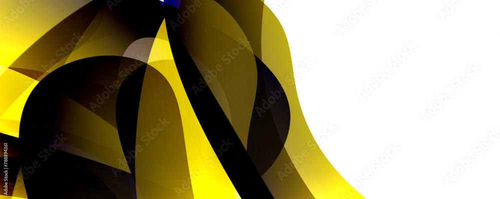Poster a close up of a yellow and black geometric pattern on a white background . High quality