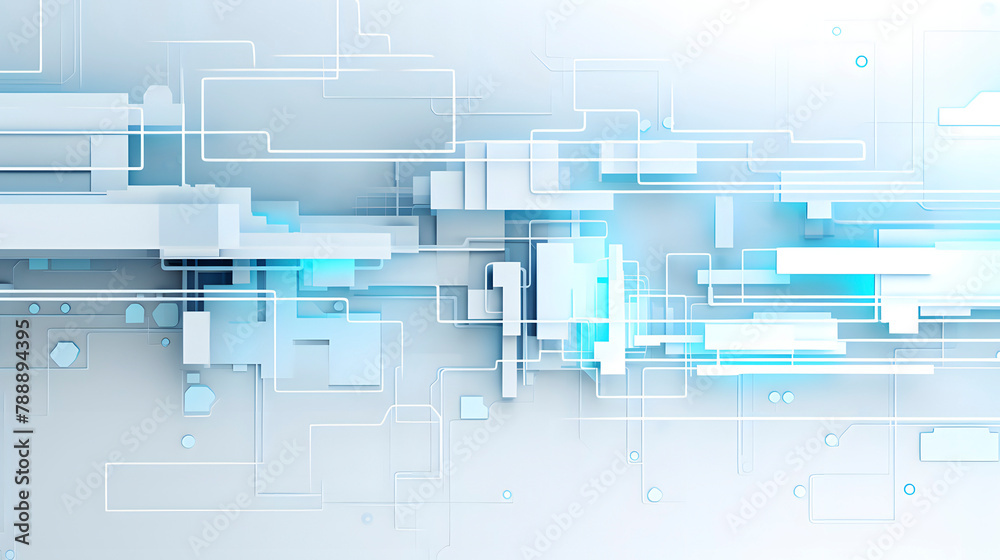 Wall mural digital technology green and white abstract concept abstract poster web page ppt background