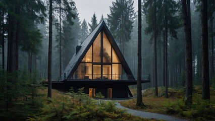 cabin in the forest generative ai