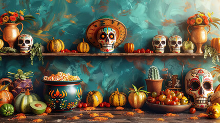 Mexican Day of the Dead Background