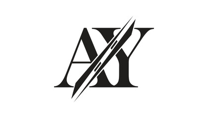 ay letter logo design template elements. ay vector letter logo design.