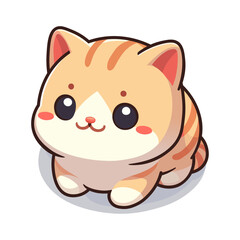Isometric cute kitten cat cartoon characters isolated on white background, animal clip art, vector illustration.