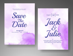 Wedding invitation with abstract watercolor background