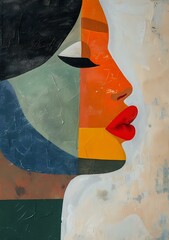 Funky and Fresh Abstract Painting of a Woman's Head