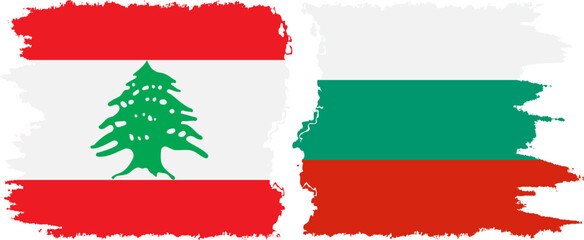 Obraz premium Bulgaria and Lebanon grunge flags connection vector