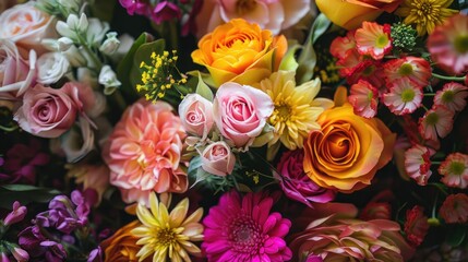 Give the gift of a beautiful bouquet of flowers - obrazy, fototapety, plakaty