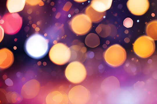Colorful light background with abstract bokeh lights, creating a festive and defocused effect.