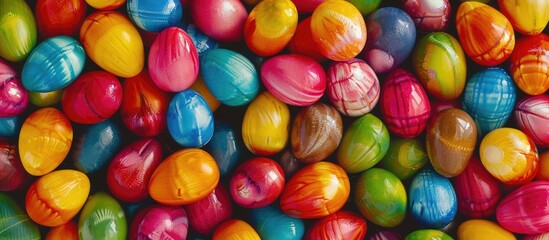 Fototapeta na wymiar Background of colorful Easter eggs