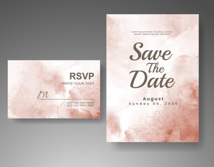 Wedding invitation with abstract watercolor background