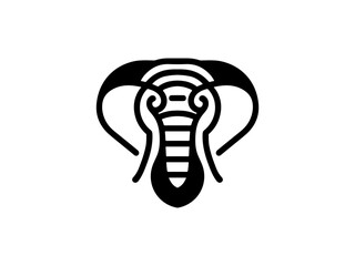 editable simple line logo elephant