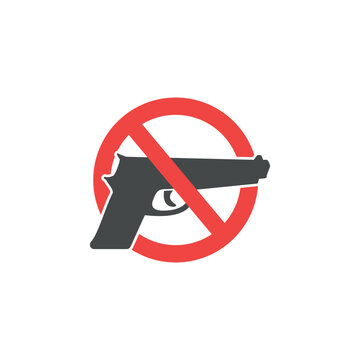 vector templete warning that it is forbidden to use a gun.