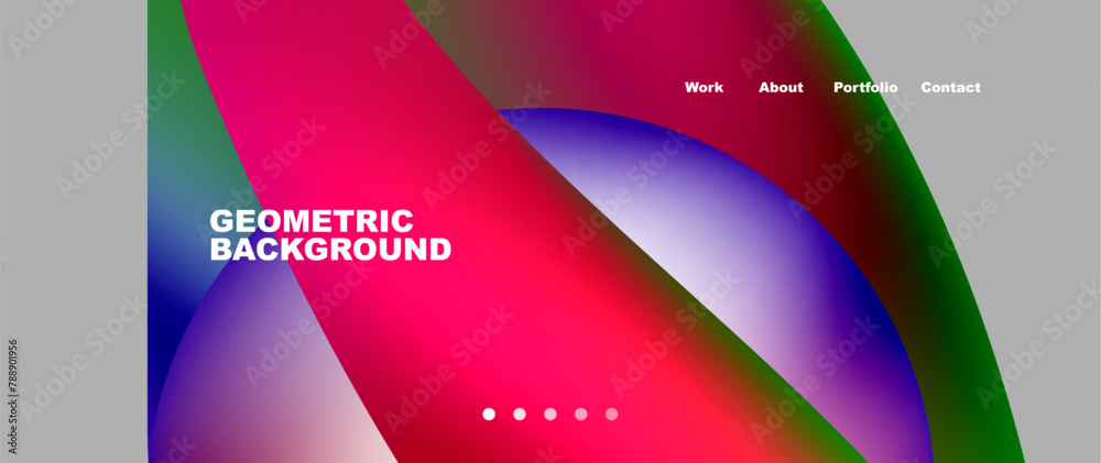 Poster A geometric background featuring a gradient of red, green, and blue colors. This visually stimulating design is perfect for gadget communication device interfaces