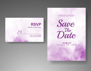 Wedding invitation with abstract watercolor background