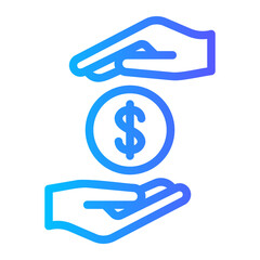 financial support gradient icon