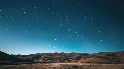 Fototapeta na wymiar A tapestry of stars above undulating dunes in a pristine desert night sky panorama