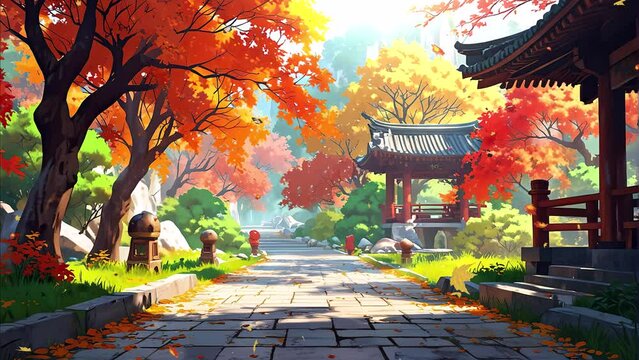 autumn in the japanese park