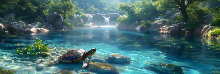Endangered Hawaiian Green Sea Turtle. World Turtle Day - obrazy, fototapety, plakaty